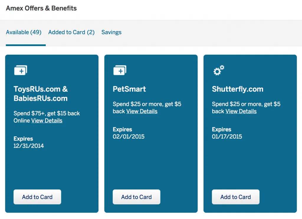 Amex offers and benefits credit card