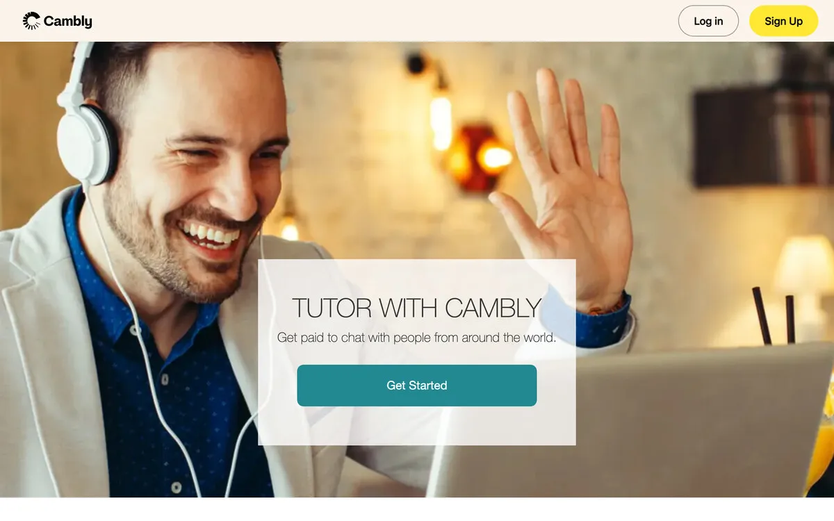 Cambly tutor page for teaching English online