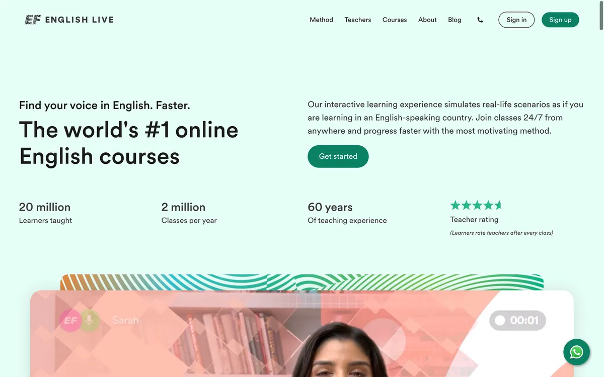 EF English Live online English courses