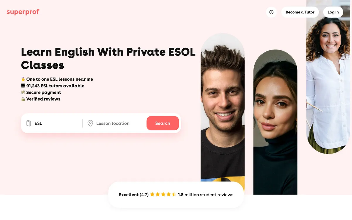Superprof private ESL classes marketplace