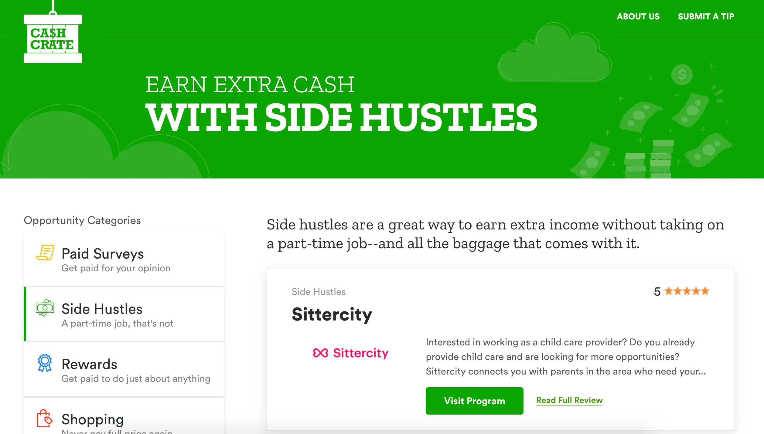 cashcrate welcome page
