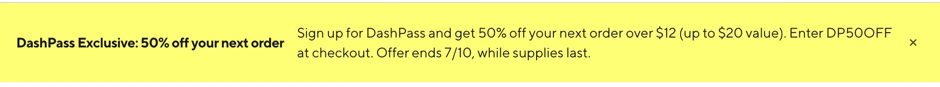 Dashpass exclusive with doordash