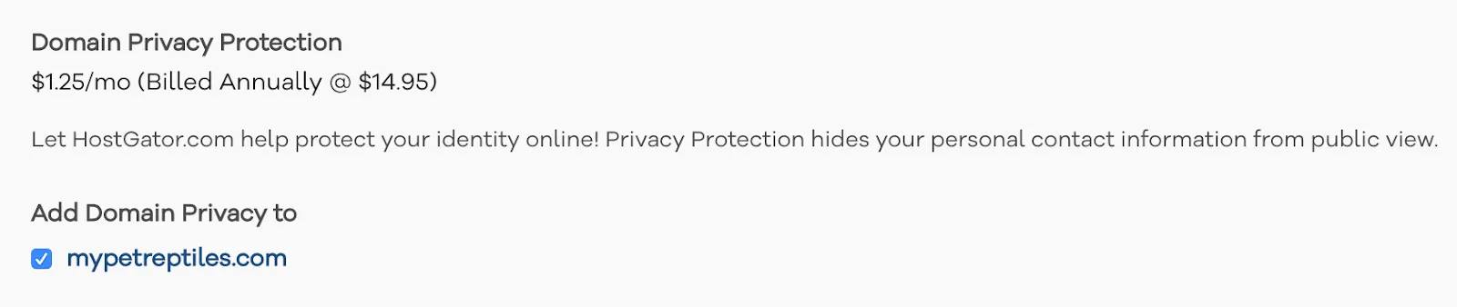 hostgator domain privacy protection