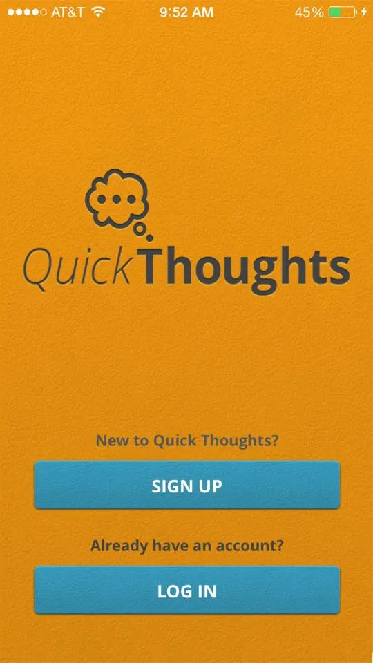 Quick thoughts sign up