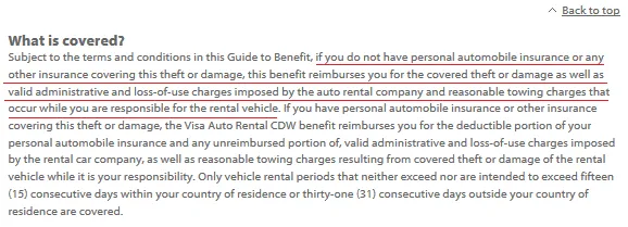 visa cdw rental insurance policy tips for renting a car