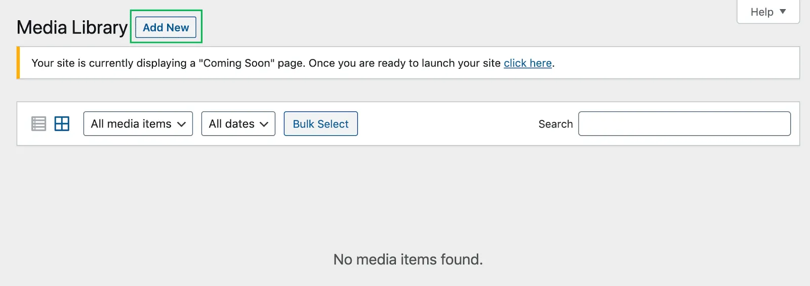 wordpress media gallery add new