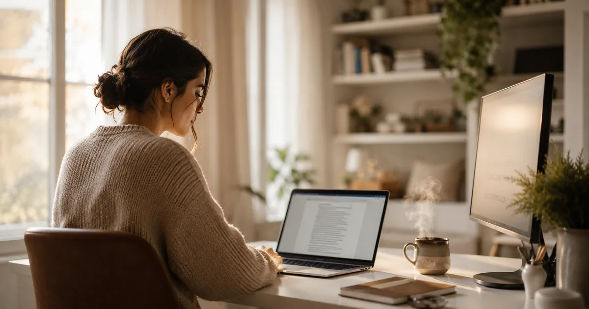 Professional earning money online from a modern home office setup
