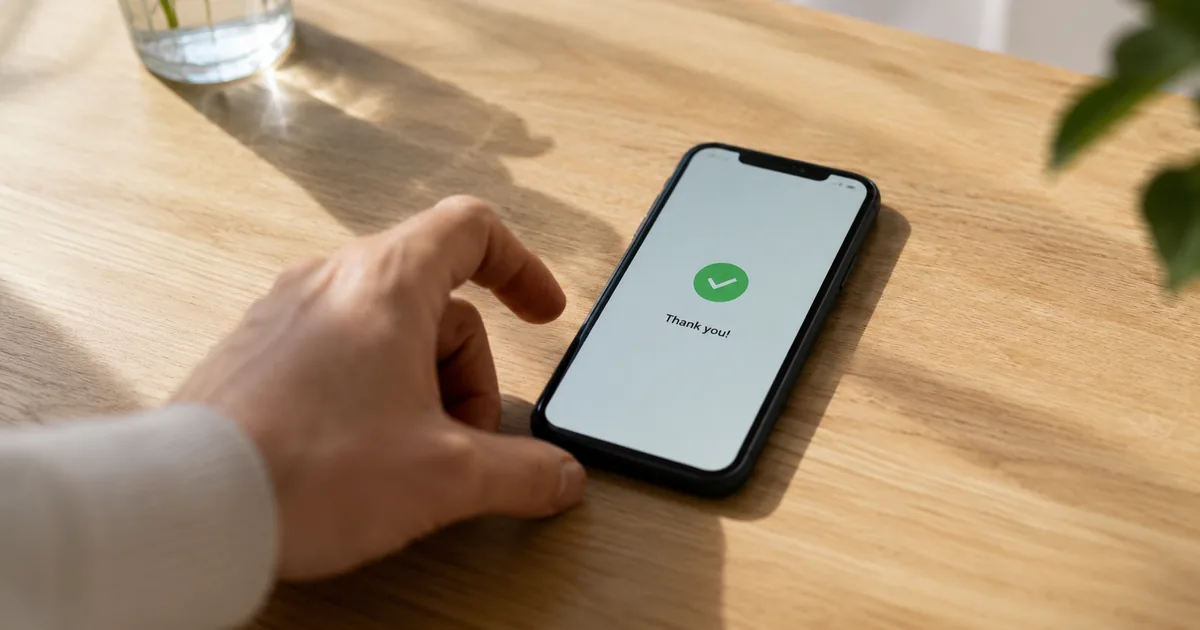 Completing a paid survey on a smartphone and earning money