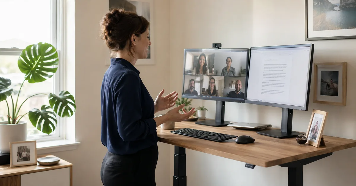 Professional working from a well-organized home office