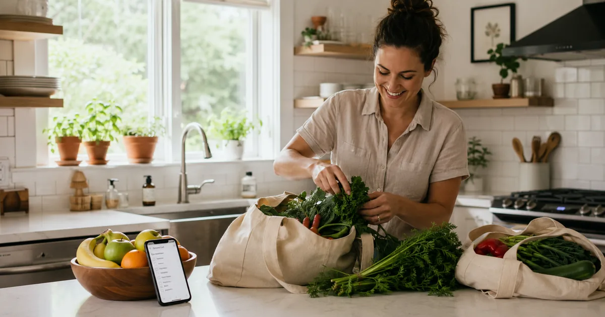 Smart grocery shopping with apps and meal planning