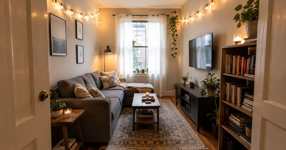 A cozy, budget-friendly apartment setup