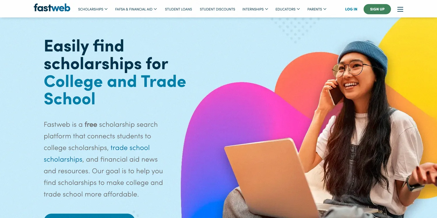 Fastweb free scholarship search helping students find college money