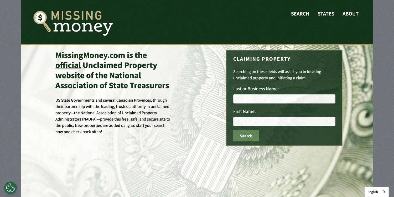 MissingMoney.com official unclaimed property search, a free money hack