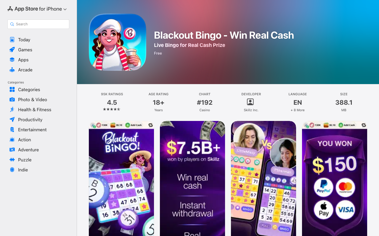 Blackout Bingo App Store listing screenshot