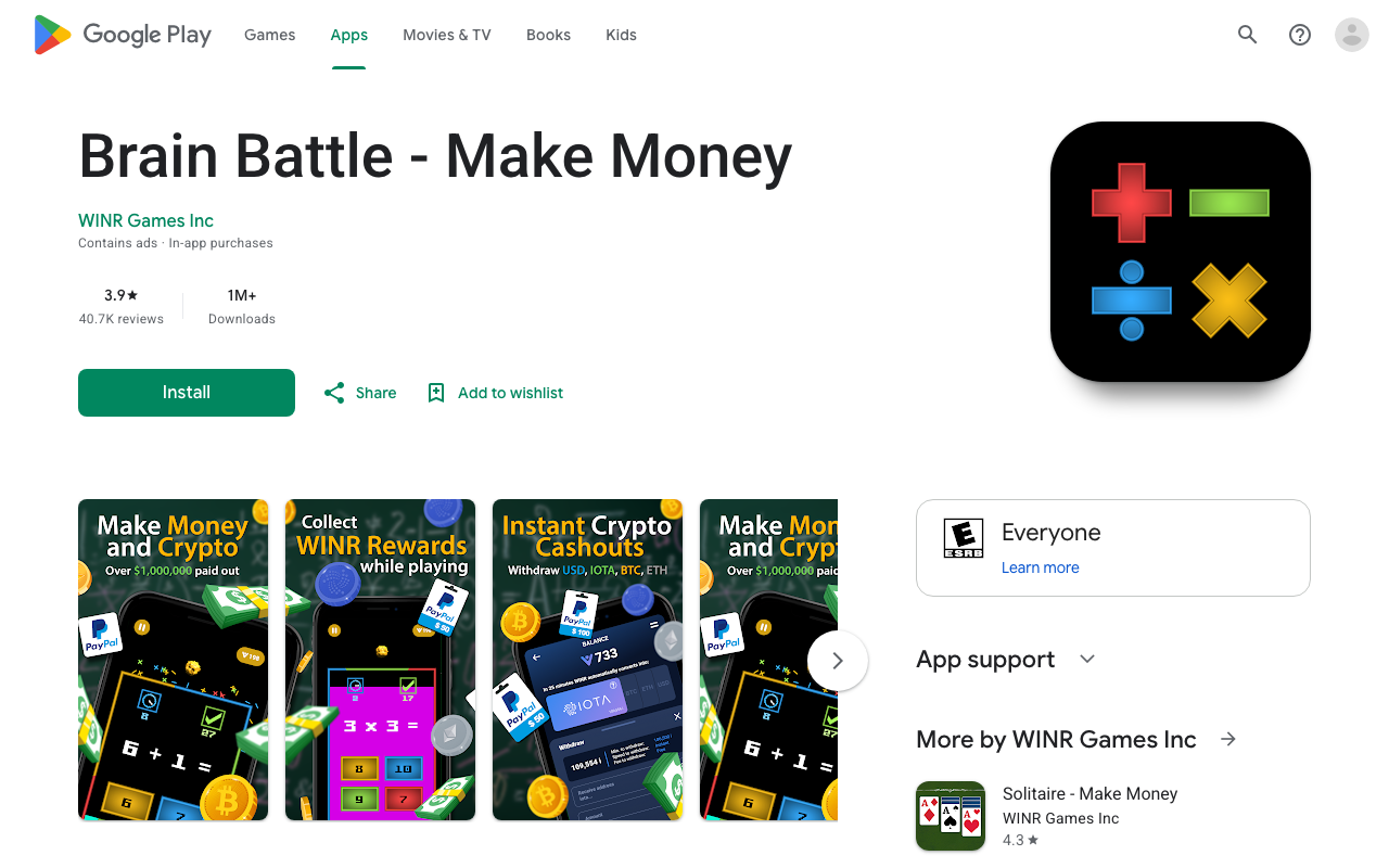 Brain Battle Google Play listing screenshot