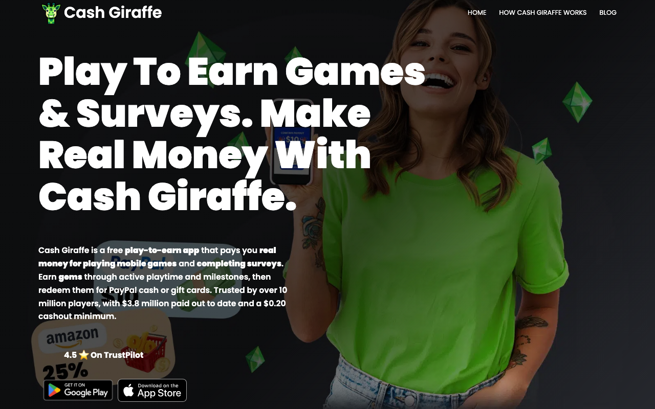 Cash Giraffe homepage screenshot