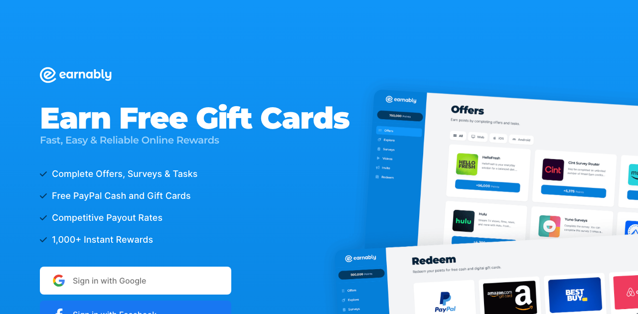 Earnably homepage
