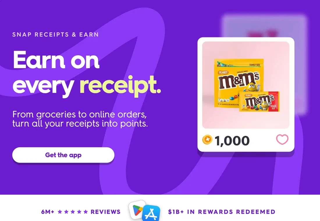 Fetch page for earning points on every receipt