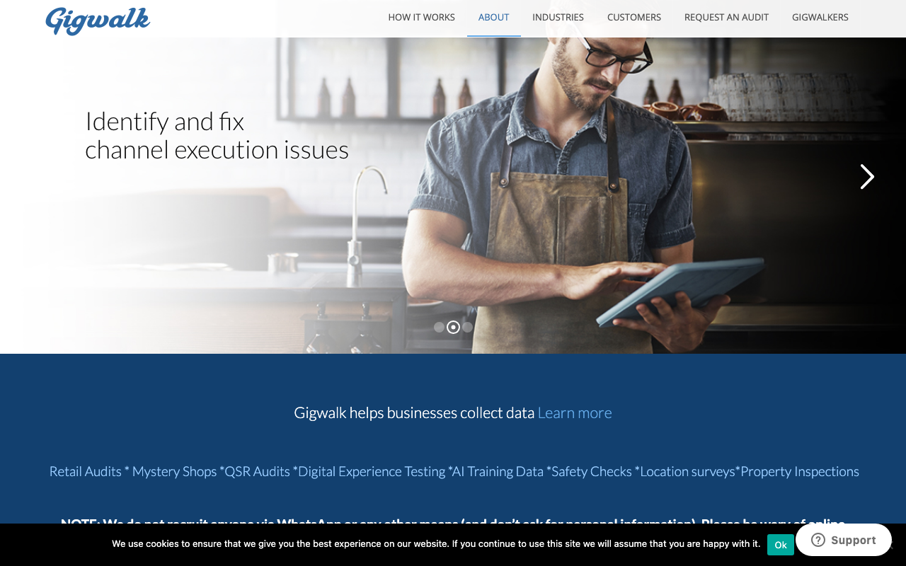 Gigwalk homepage screenshot