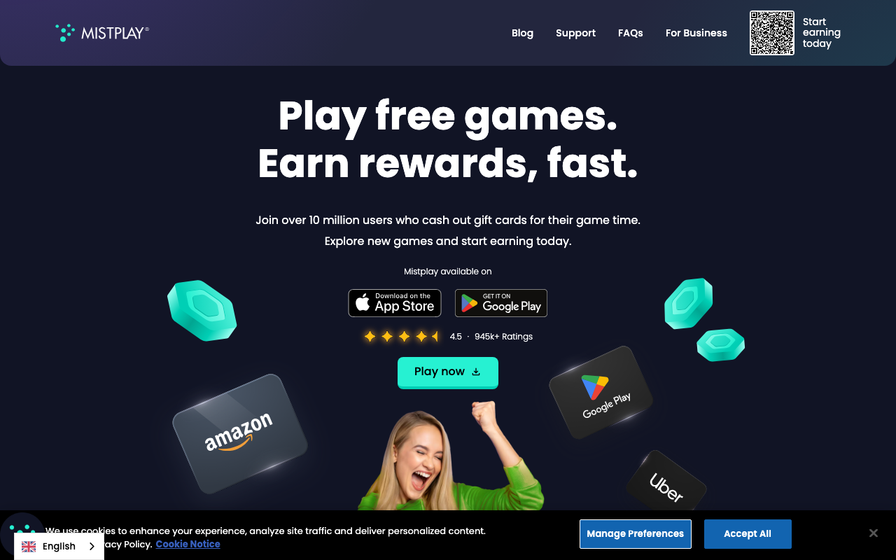 Mistplay homepage screenshot