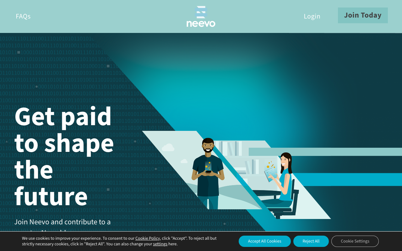 Neevo homepage screenshot