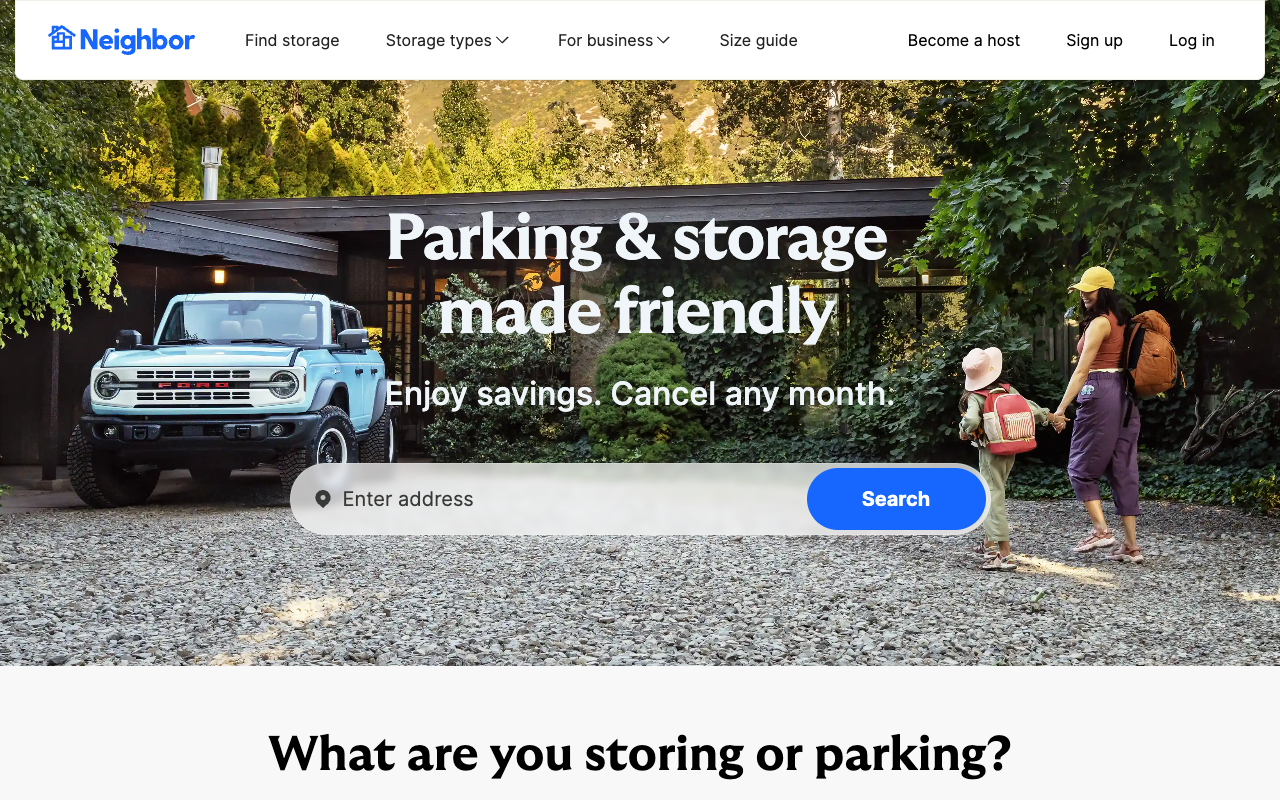 Neighbor homepage screenshot