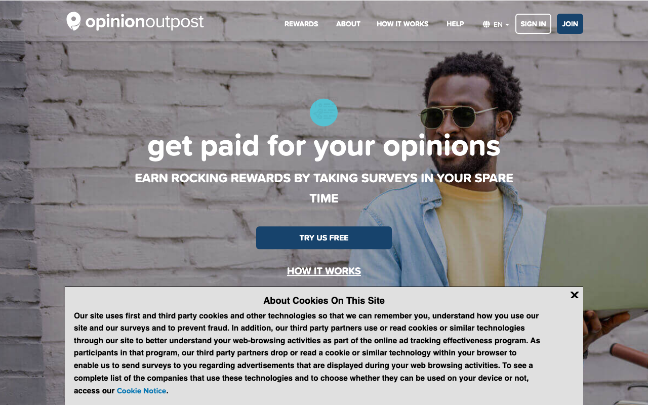 Opinion Outpost homepage screenshot