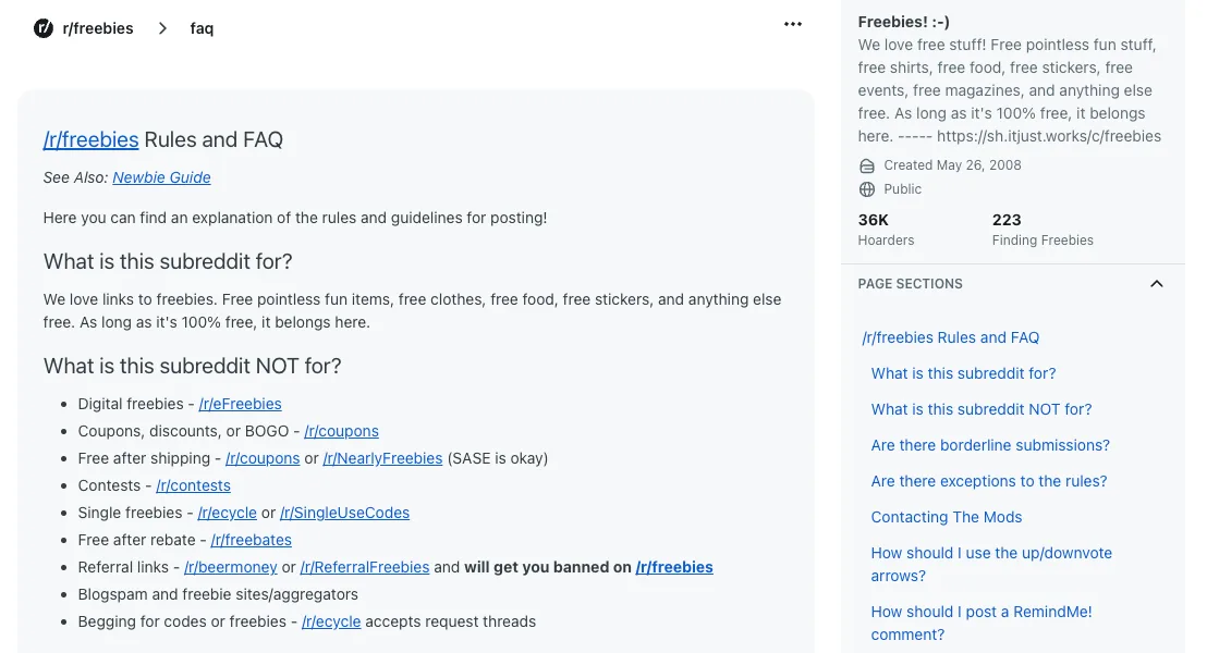 r/freebies Rules and FAQ page