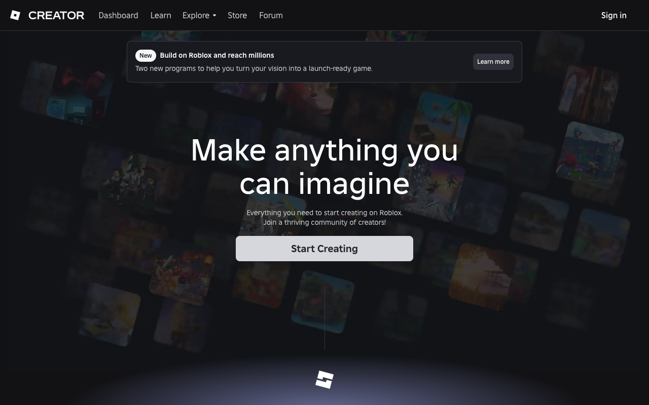 Roblox Creator Hub where kids design items and game passes