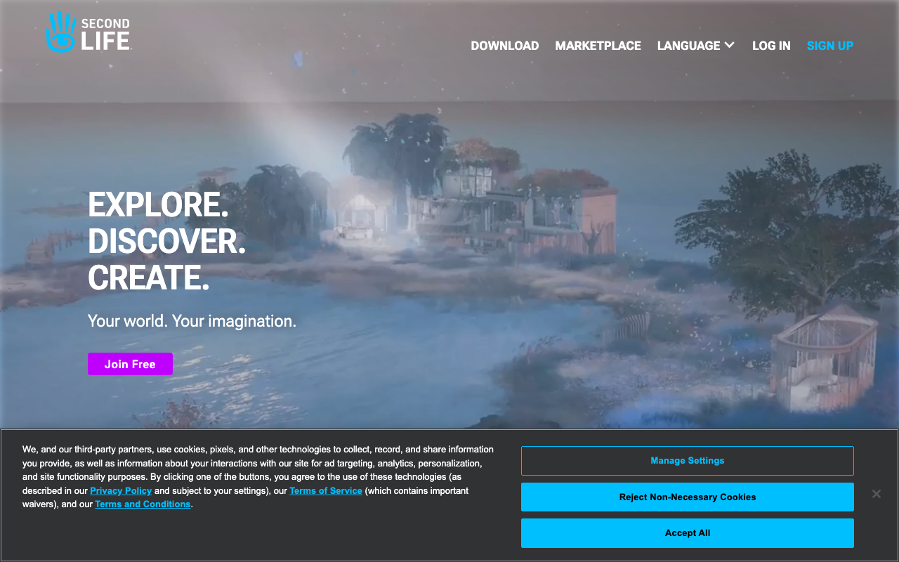 Second Life Marketplace homepage screenshot