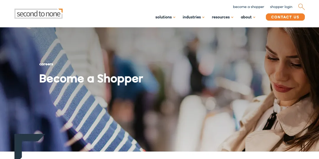 Second to None Become a Shopper page