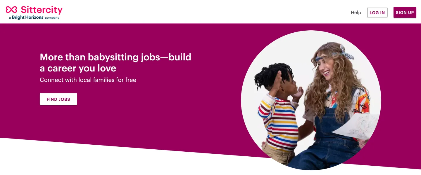Sittercity page for finding babysitting jobs