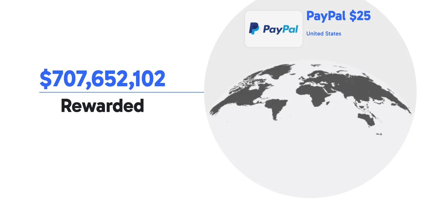 Swagbucks homepage counter showing $707,652,102 rewarded