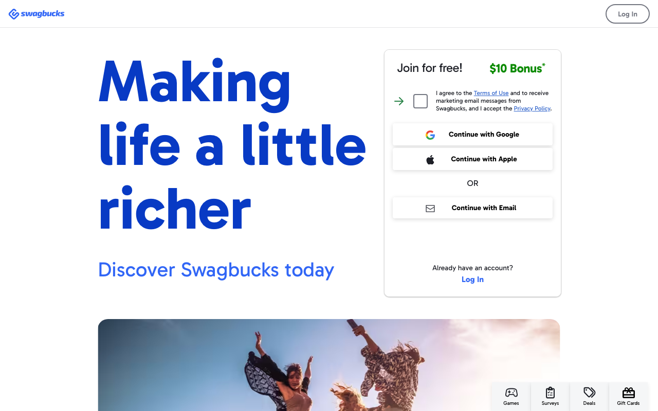 Swagbucks homepage