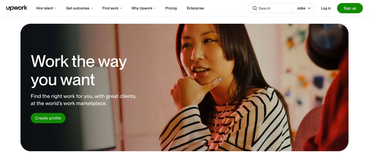 Upwork page explaining how freelancing on Upwork works
