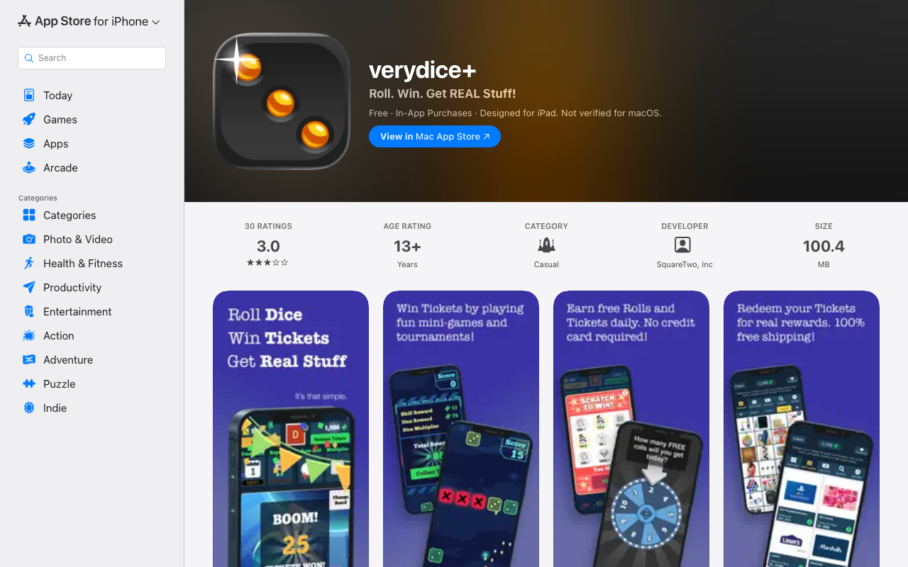 VeryDice App Store listing screenshot