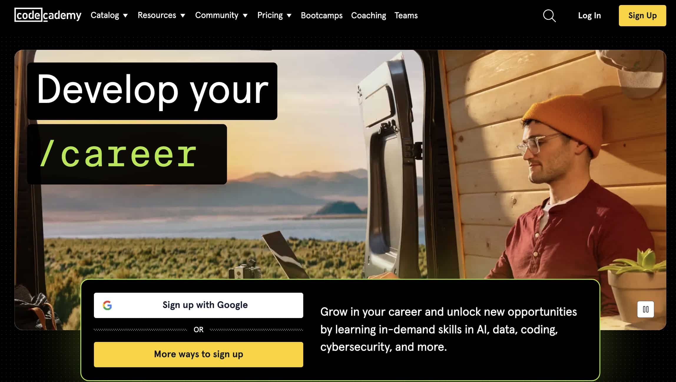 code academy homepage